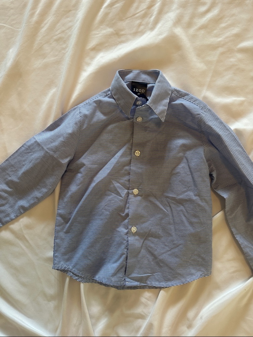 Izod Boys Blue & White Pinstripe Button-Down Shirt